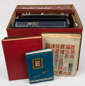 WORLD stamps in ten albums of various sizes, in a large carton.
