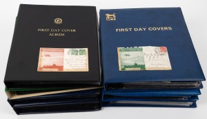 GREAT BRITAIN: A collection of GB covers in seven albums; mainly FDCs and souvenir covers in mixed condition; noted 1911 Coronation flight cover and card (both defective) addressed to Australia. (100s).