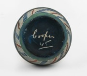 CARL COOPER pottery bowl with hand-painted and sgraffito abstract decoration, incised "Cooper, 1945", 4cm high, 8.5cm diameter - 2