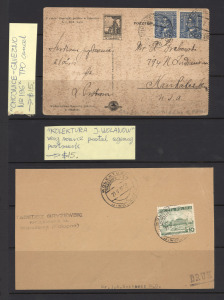 POLAND: POSTAL HISTORY: An interesting accumulation of covers, cards, entires and some stamps, mid-19th Century to mid-20th Century, mainly pre-WW2, with a particular focus on POSTMARKS (mostly annotated); foreign usages and stampless items included. (Approx. 70 items + stamps); mixed condition.