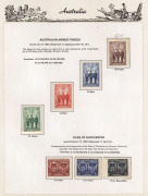 AUSTRALIA: A Seven Seas Pre-decimal album with 1913 6d Kookaburra, 3rd wmk 2/- Maroon Roo, 1928 Kookaburra M/Sheet, Macarthur set of 4, 1935 Anzac, Arms set to &pound;2, etc. Mixed condition.