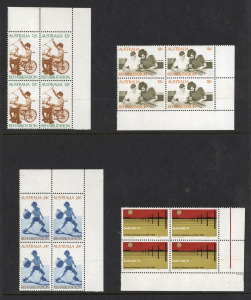 1972-76 collection, mainly blks.4 incl. 1972 Olympics, Pioneer Life, 1972 Xmas, 1973 National Development, 1973 Xmas, Architecture, Paintings, etc, MUH. (100s). FV: $130+.