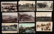 WESTERN AUSTRALIA: A collection of photographic postcards featuring street scenes and bird's-eye views of towns and cities, Queens Gardens, Perth Hospital, Mundarino Weir, Golden Horseshoe Gold Mine, and others. Publishers/photographers include Austral St