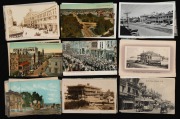 SOUTH AUSTRALIA: A collection of photographic postcards featuring street scenes and landscapes, J. W. Castine Universal Provider, Port Elliot Ladies' Bathing Beach, Morialta Gorge Bridge, Rundle Street horse-drawn tram, Hindmarsh Apollo Works fire,&nbsp;and ot - 2
