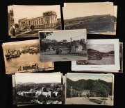 NEW ZEALAND: A collection of photographic postcards featuring street scenes and landscapes, the opening of the Wairoa River Bar, Wairoa Te Uhi Maori church, Wellington bays, Cashmere Hills streetcar, Maring Parade Freezing Works, Puketeraki Maori portrait