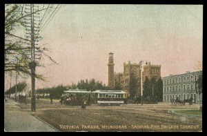 Postcards: MELBOURNE AND SURROUNDS: A collection of photographic postcards featuring views of such landmarks as Flinders St Railway Viaduct, Flemington Pavilion, Brighton Beach Pier, St Kilda Esplanade, among many others. Publishers/photographers include Ward, Lock & Co., Valentines, H. & B., W.T.P., Novelty Card Co., and R.E.M.. (Total: 52; 27 unused; 25 used)