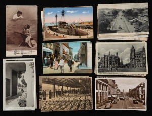 GENERAL FOREIGN: A collection of photographic postcards featuring Penang, Scotland, Spain, Gibraltar, Ceylon, Hong Kong, Bombay, and others. (Total: 48; 38 unused; 10 used)