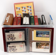 AUSTRALIAN PHILATELIC EXHIBITIONS, ETC: 1932 - 2010 comprehensive collection of covers, labels, overprinted items, souvenirs, booklets, etc., with main strength in the 1970s - 2000s; all housed in 11 albums and a folder, (qty).