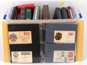PHILATELIC EXHIBITIONS, EXPOSITIONS & FAIRS: An early 1900s to early 2000s world-wide collection ion ten albums and three folders, with predominantly U.S.A., Great Britain and New Zealand material noted, but much more to discover. Huge volume.