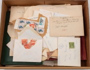 WORLD: A small box containing 2 albums and various loose stamps in envelopes; Australian and foreign.