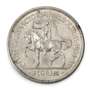 FLORIN: 1934-35 Victorian Centenary, EF.