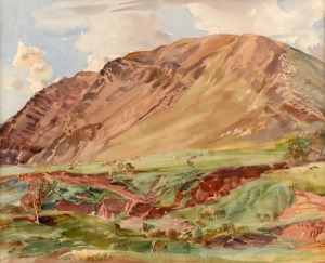 HANS HEYSEN (1877-1968), Rapid Bay Landscape. watercolour. signed lower left "Hans Heysen, 1953", Maxwell Hall Art Restoration label verso with title, 32 x 39cm, 63 x 71cm overall