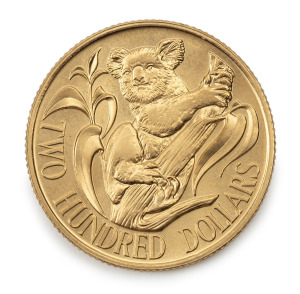 TWO HUNDRED DOLLARS, 1983 $200 gold Koala, uncirculated; in plastic pouch of issue.