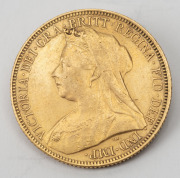 1901 Sovereign, Veiled Head, St. George reverse, Sydney, VF+. - 2