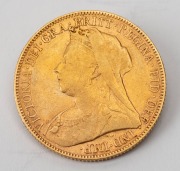 1900 Sovereign, Veiled Head, St. George reverse, Perth, F. - 2
