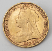 1898 Sovereign, Veiled Head, St. George reverse, Melbourne, VF. - 2