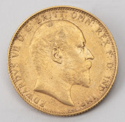 1908 Sovereign, Edward VII, St. George reverse, Melbourne, EF. - 2
