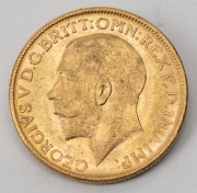 1912 Sovereign, GEORGE V, St. George reverse, Melbourne, EF. - 2