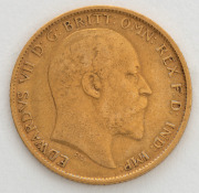 Half Sovereign, Edward VII, 1908 Shield reverse, Melbourne Mint, VF. - 2