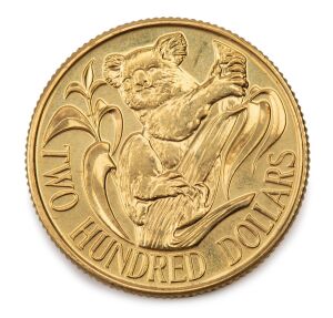 TWO HUNDRED DOLLARS, 1980 $200 gold Koala, uncirculated; in plastic pouch of issue.