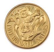 TWO HUNDRED DOLLARS, 1980 $200 gold Koala, uncirculated; in plastic pouch of issue.