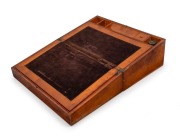 A fine quality antique Australian huon pine writing slope, crafted from solid slabs of birdseye huon pine and attractively fitted with writing slope and compartments also in huon pine, Tasmanian origin, mid 19th century, 18cm high, 42cm wide, 26cm deep - 2