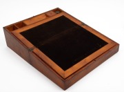 A fine quality antique Australian huon pine writing slope, crafted from solid slabs of birdseye huon pine and attractively fitted with writing slope and compartments also in huon pine, Tasmanian origin, mid 19th century, 18cm high, 42cm wide, 26cm deep - 3