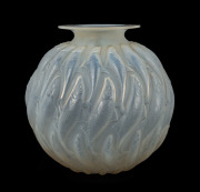 LALIQUE&nbsp;Marissa&nbsp;opalescent French glass vase, circa 1927, engraved "R. LALIQUE, FRANCE, No. 1002", with original paper label&nbsp;"HARDY BROS. LTD. AUSTRALIA", 23cm high.