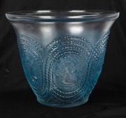 LALIQUE "DRYADES" French Art Deco glass vase with blue stained finish, circa 1937, acid etch "R. LALIQUE, FRANCE", 21.5cm high, 26.5cm diameter. - 5