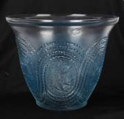 LALIQUE "DRYADES" French Art Deco glass vase with blue stained finish, circa 1937, acid etch "R. LALIQUE, FRANCE", 21.5cm high, 26.5cm diameter. - 6