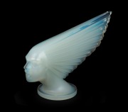 LALIQUE&nbsp;"VICTOIRE" French Art Deco opalescent glass car mascot, engraved "Lalique, France", 15cm high, 24cm long.