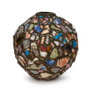 An unusual mosaic folk art vase, 19th/20th century, 38cm high