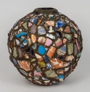 An unusual mosaic folk art vase, 19th/20th century, 38cm high - 2