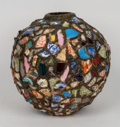 An unusual mosaic folk art vase, 19th/20th century, 38cm high - 3