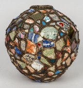 An unusual mosaic folk art vase, 19th/20th century, 38cm high - 4