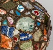 An unusual mosaic folk art vase, 19th/20th century, 38cm high - 5