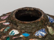 An unusual mosaic folk art vase, 19th/20th century, 38cm high - 7