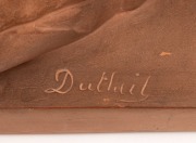 GEORGES-DENYS DUTHEIL (French, 1888-1962), Vietnamese scholar seated studying, in traditional costume, circa 1930, signed on the plinth, terracotta, 22cm high - 4
