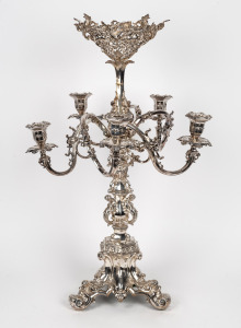 63 · ELKINGTON & Co. exceptional antique English silver plated candelabra table centre piece, 19th century, 75cm high, 49cm wide