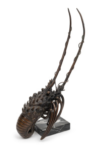 An antique Japanese bronze crayfish, Meiji Period, 19th century, 37cm long