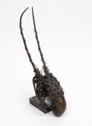 An antique Japanese bronze crayfish, Meiji Period, 19th century, 37cm long - 3