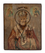 An antique Russian icon, hand-painted gesso on wood, 19th century, 37 x 29cm