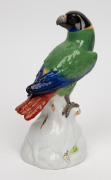 MEISSEN&nbsp;antique German porcelain parrot figure, 19th century, blue crossed swords mark to base, 22cm high - 2