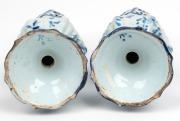 A pair of antique Delft earthenware spice jars with baluster shaped bodies with pierced dome tops, 18th/19th century, 21.5cm high. - 3