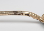 A boxed set of six Russian silver soup spoons, all handsomely adorned with enamel decoration, 19th/20th century, (marks difficult to decipher), ​​​​​​​18.5cm long, 304 grams total - 3