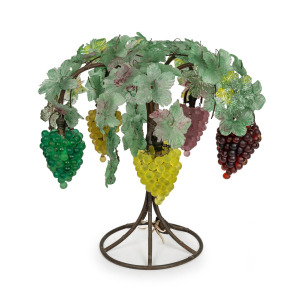 A vintage Italian Murano&nbsp;studio&nbsp;glass grape lamp, early to mid 20th century, 55cm high, 55cm wide
