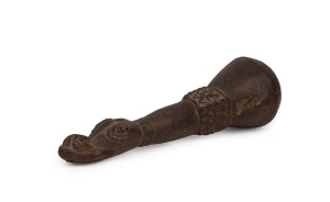 A tribal beater with crocodile motif, carved wood, Papua New Guinea origin, unknown age, 17cm long