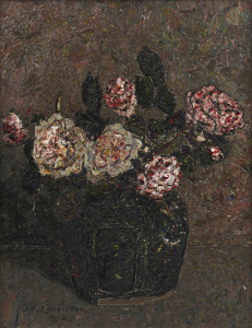 JAN ADAM ZANDLEVEN (1868-1923), (floral still life), oil on board, signed lower left "J.A. Zandleven, 1912", ​​​​​​​37 x 29cm, 47 x 39cm overall.