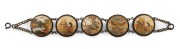 SATSUMA Japanese antique silver mounted earthenware bracelet, Meiji Period, 19th/20th century, ​​​​​​​19cm long