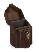 A Georgian mahogany cutlery box with double serpentine front and sloped top, late 18th century, 34cm high, 23cm wide, 22cm deep - 2